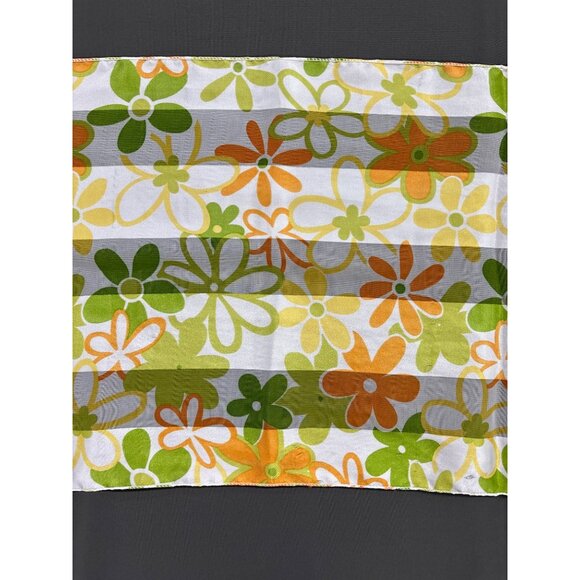 Vintage Retro Floral Polyester Scarf Made In Korea Mod 60s Style Headwear - Picture 5 of 5
